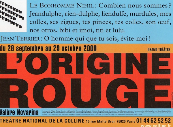 Affiche de "L'Origine rouge"